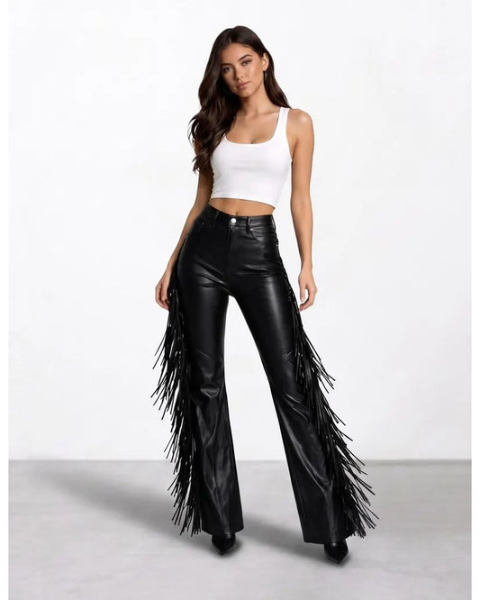 High Waist Fringe Trouser