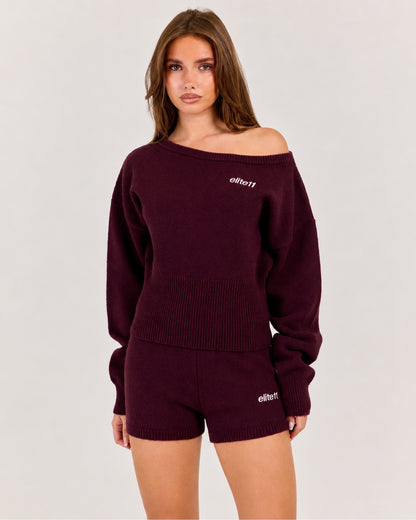 Plum Off Shoulder Set